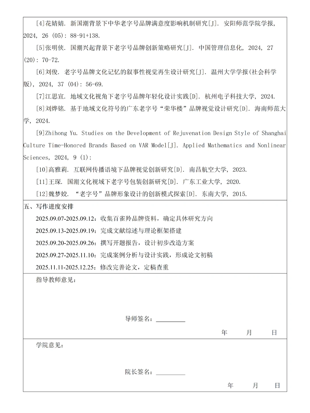 视觉传达设计专业-品牌改造开题报告模板