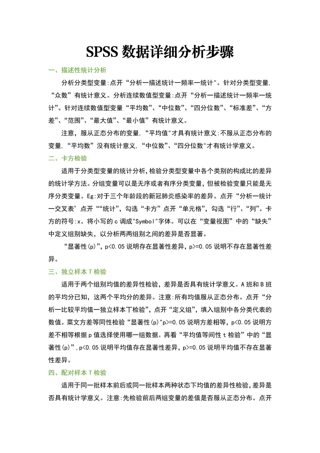 SPSS数据分析全步骤大全?
