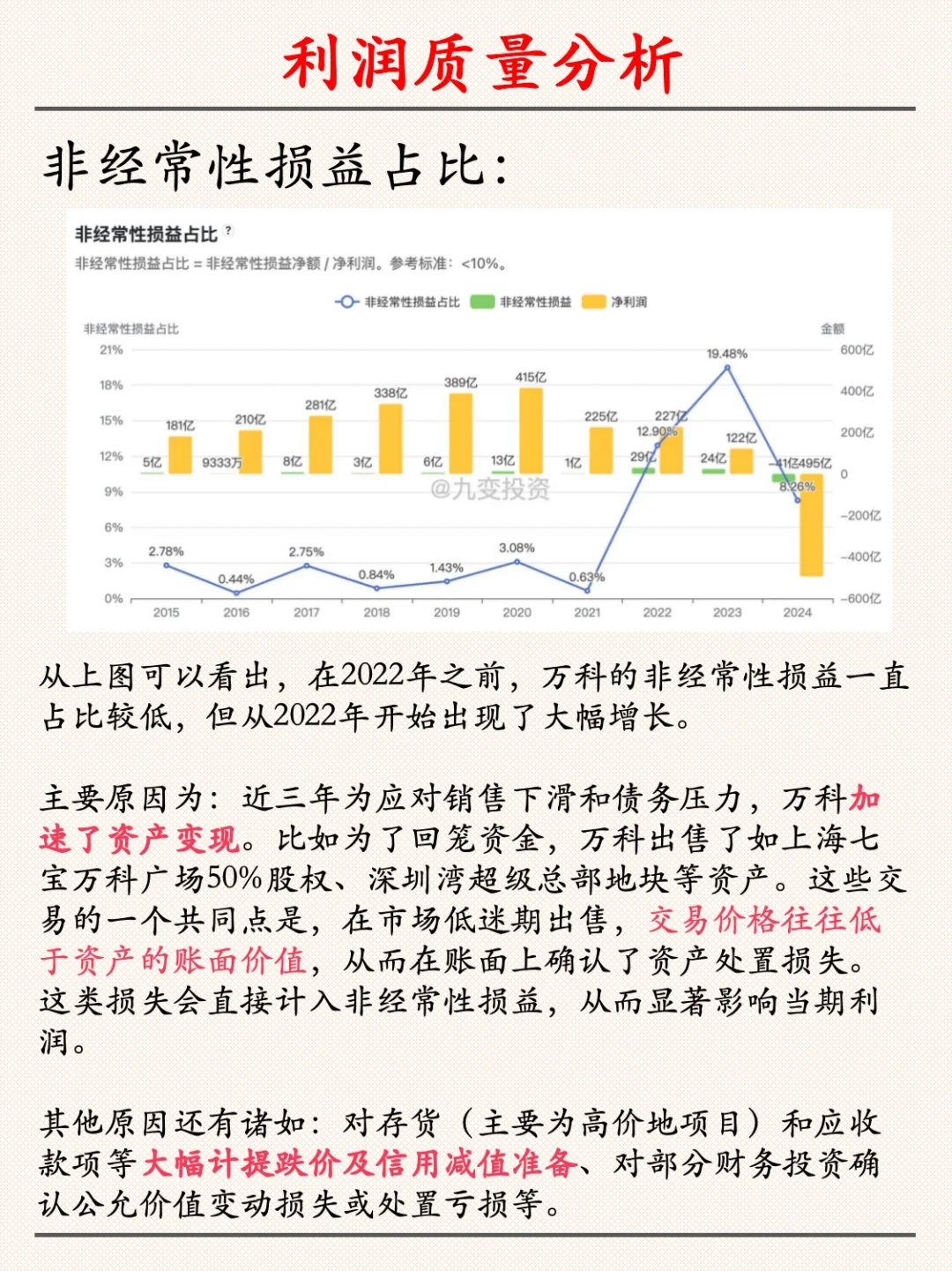 万科财报分析之盈利质量分析