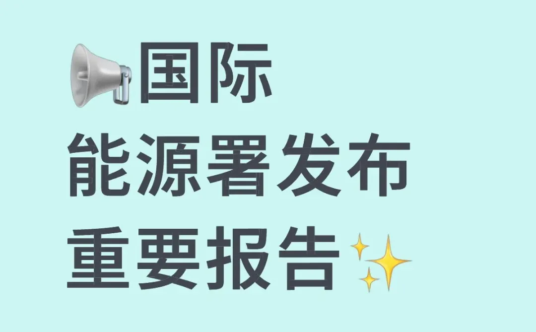 ?国际能源署发布重要报告✨