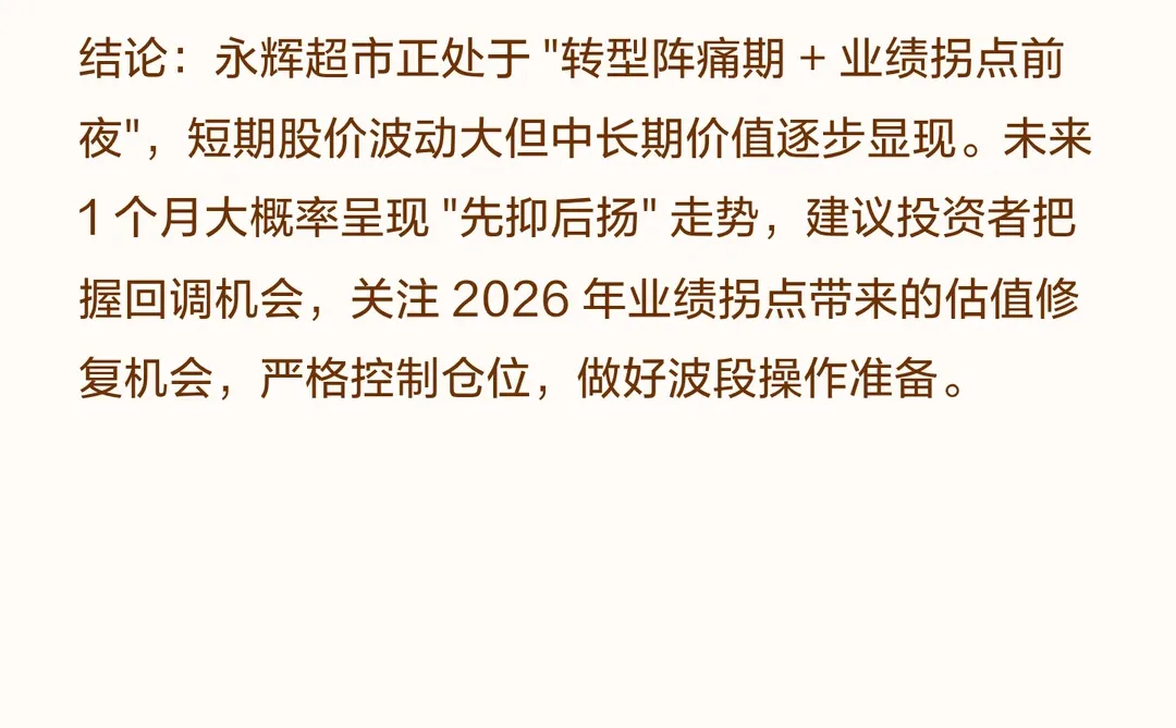 永辉超市深度思考与短期走势分析