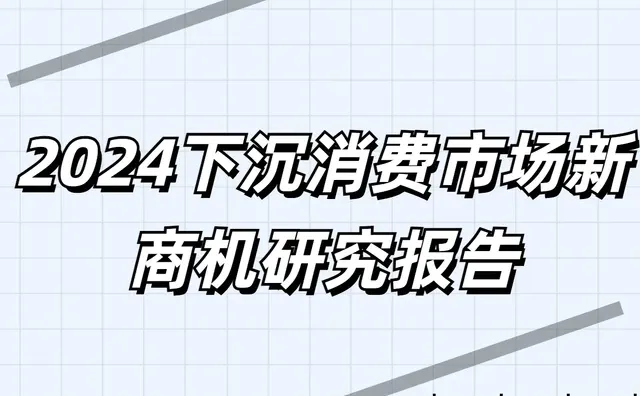 《2024下沉消费市场新商机研究报告》