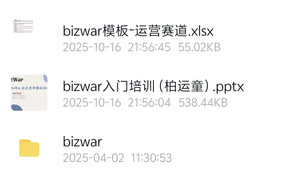 全国企业竞争模拟大赛运营赛道BizWar