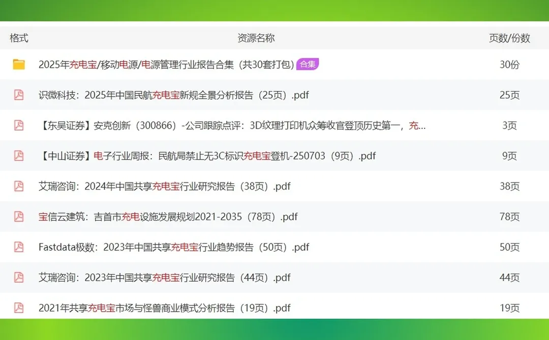 充电宝行业研究报告2025年数据调研分析