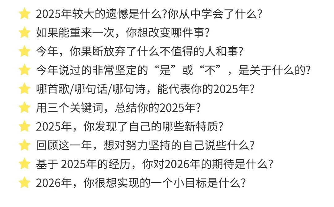 50个问题，回顾你的2025