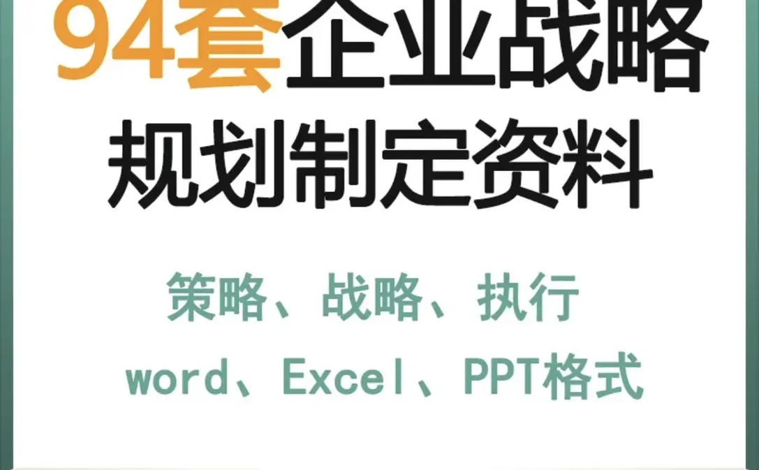 94套| 企业战略规划制定策略执行营销规划