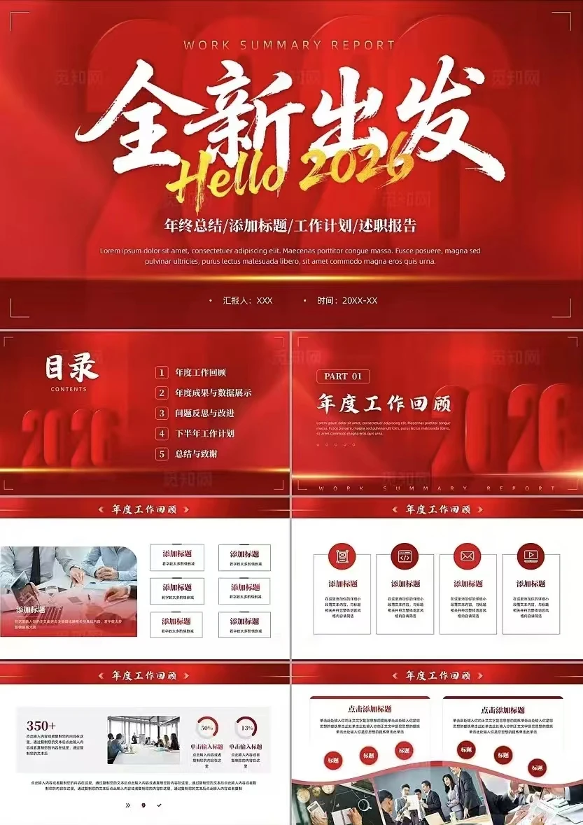 ?马年年终总结、述职报告PPT模板免费送