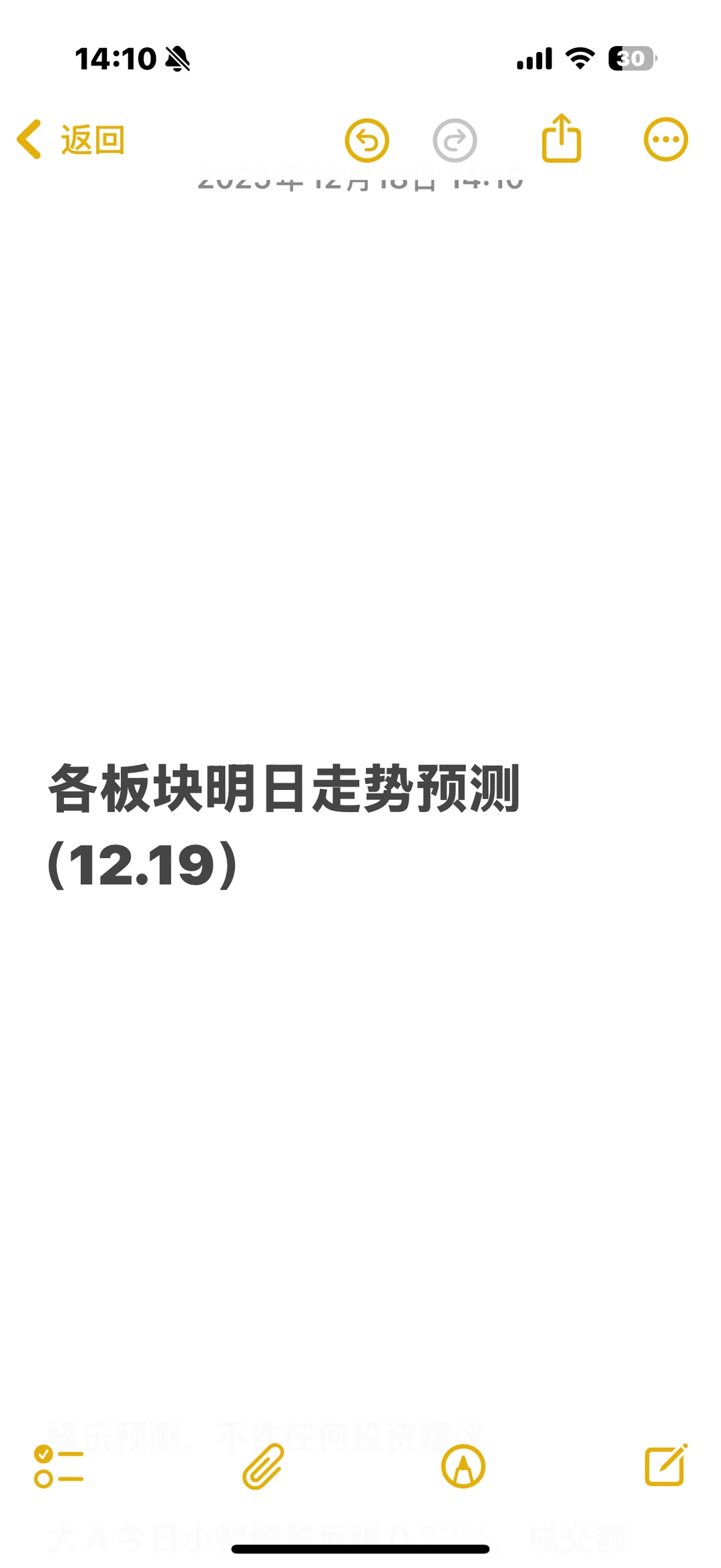各板块明日走势预测（12.19）