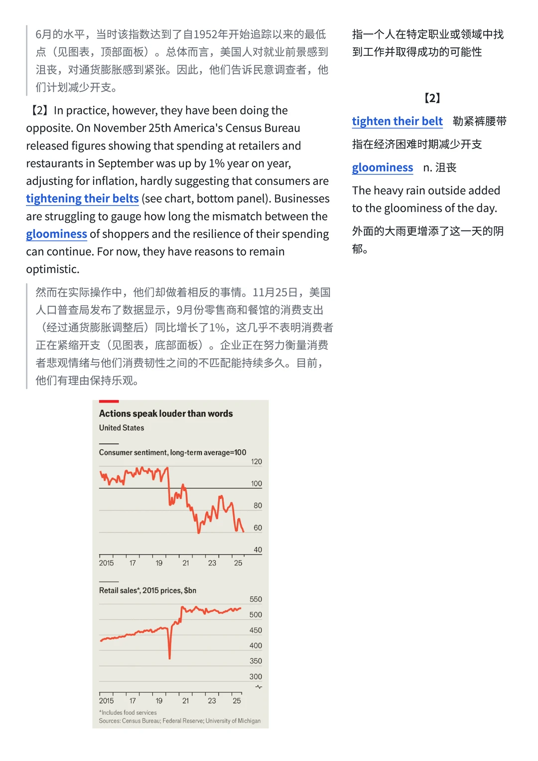 读外刊Day536｜经济情绪悲观，为何消费反涨？