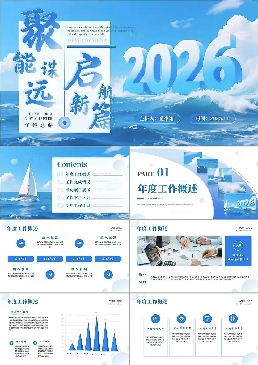 ?马年年终总结、述职报告PPT模板免费送