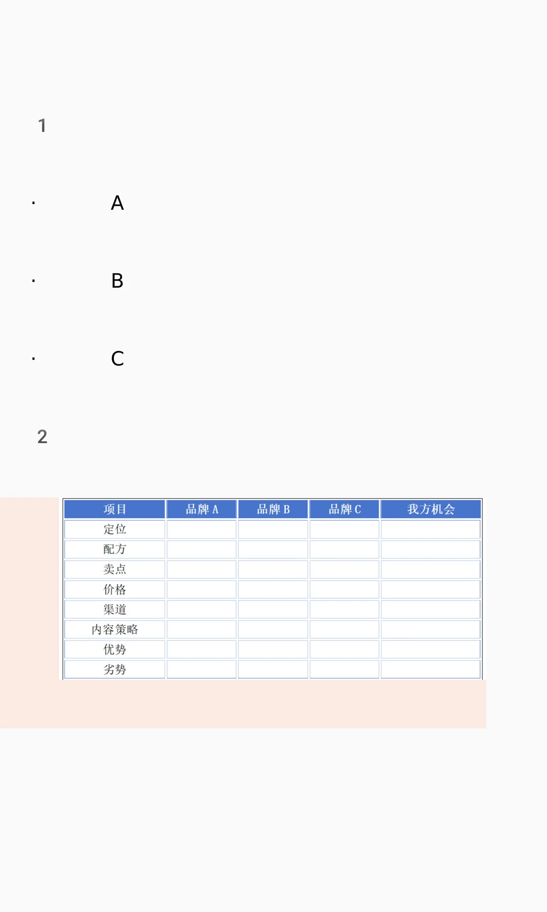 AI驱动大健康品牌增长-竞品分析模板（专业