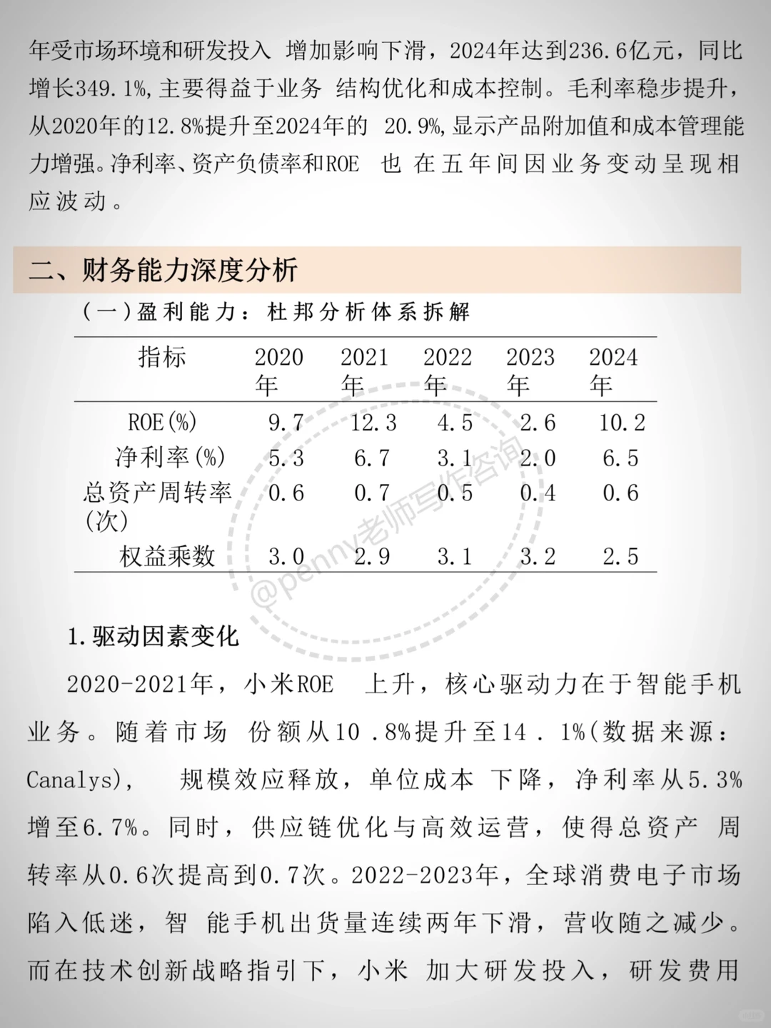 小米财务分析报告（2020-2024）?