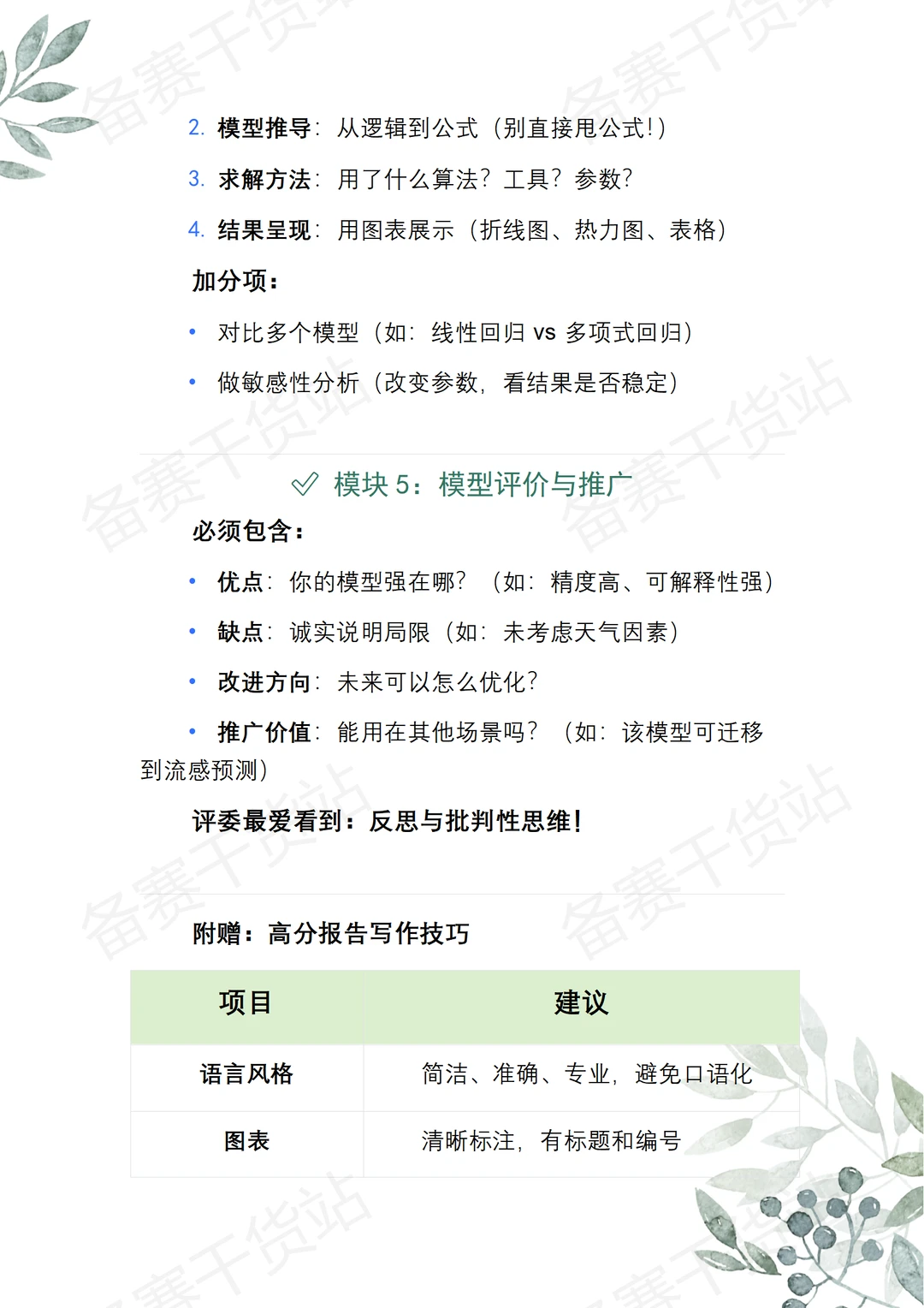 建模报告怎么写？