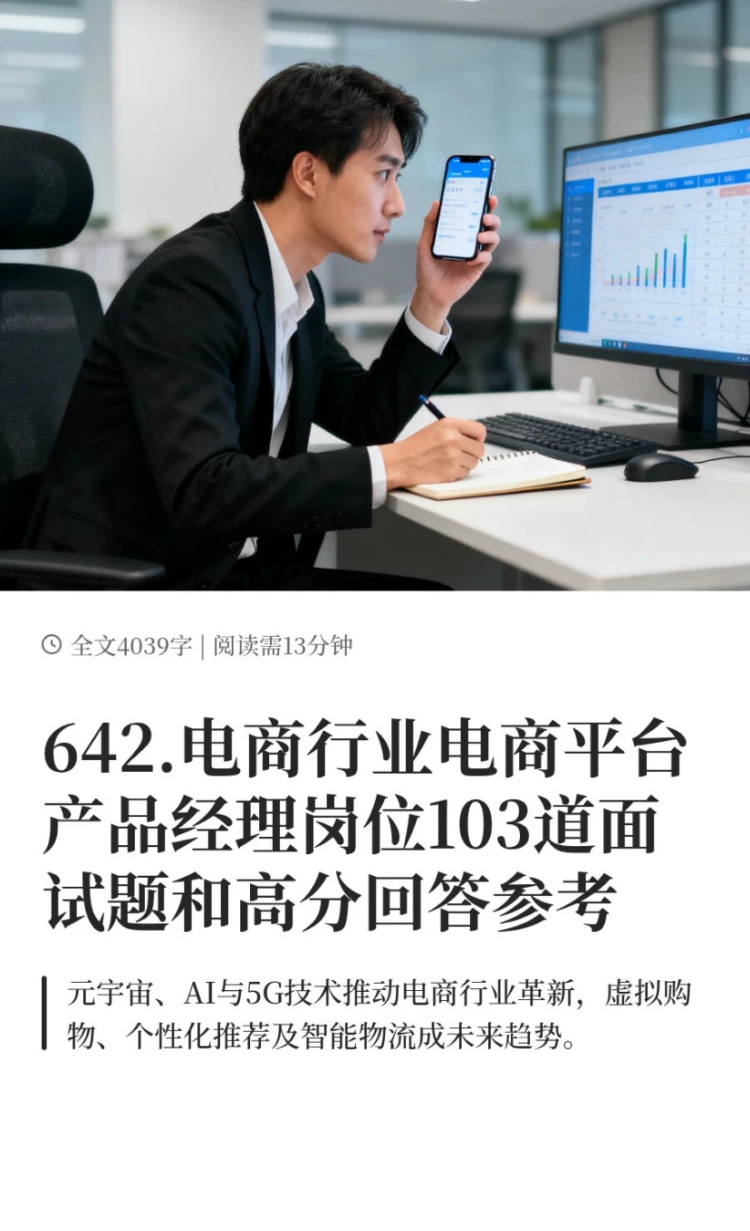 642.电商平台产品经理103道面试题和答案