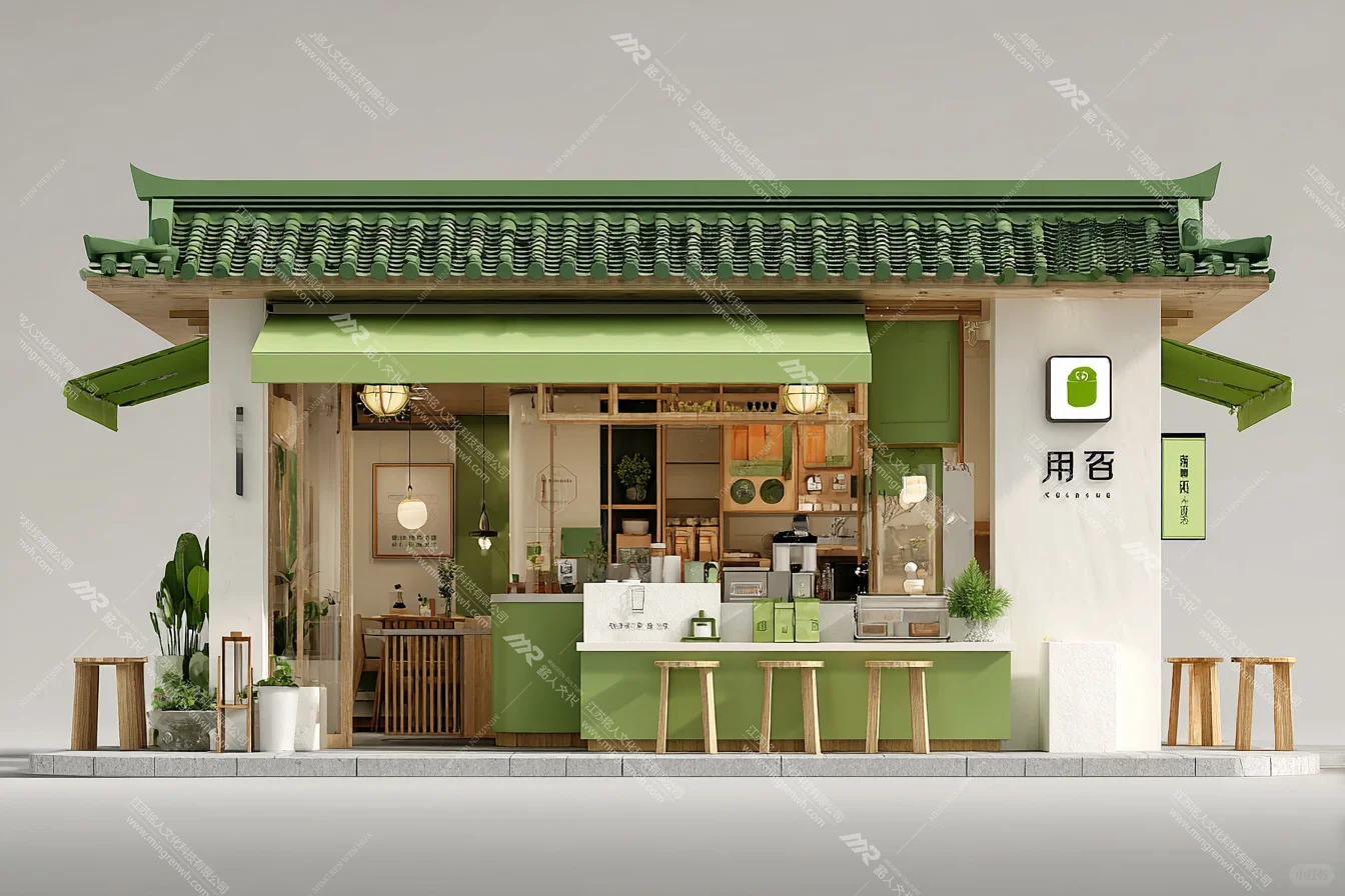 墨绿国风集装箱茶铺！这轻资产创业也太会了