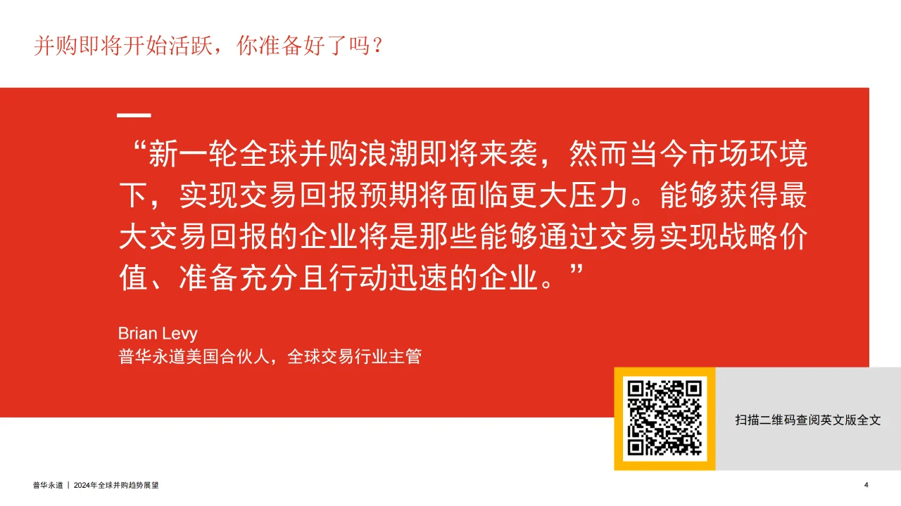 2024年全球并购行业趋势展