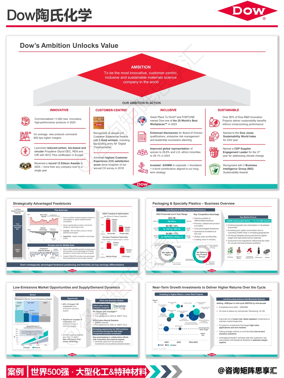 陶氏公司业务组合与终端市场增长战略