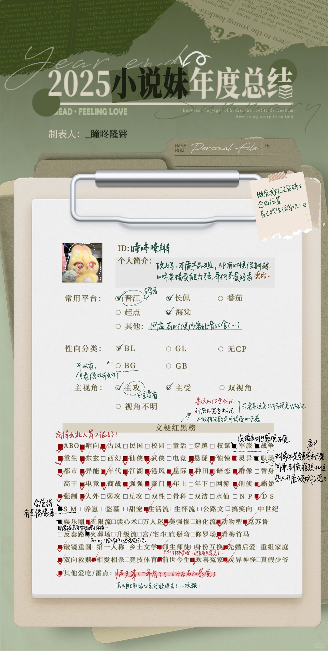 给小说妹的2025年度报告/年度总结模板