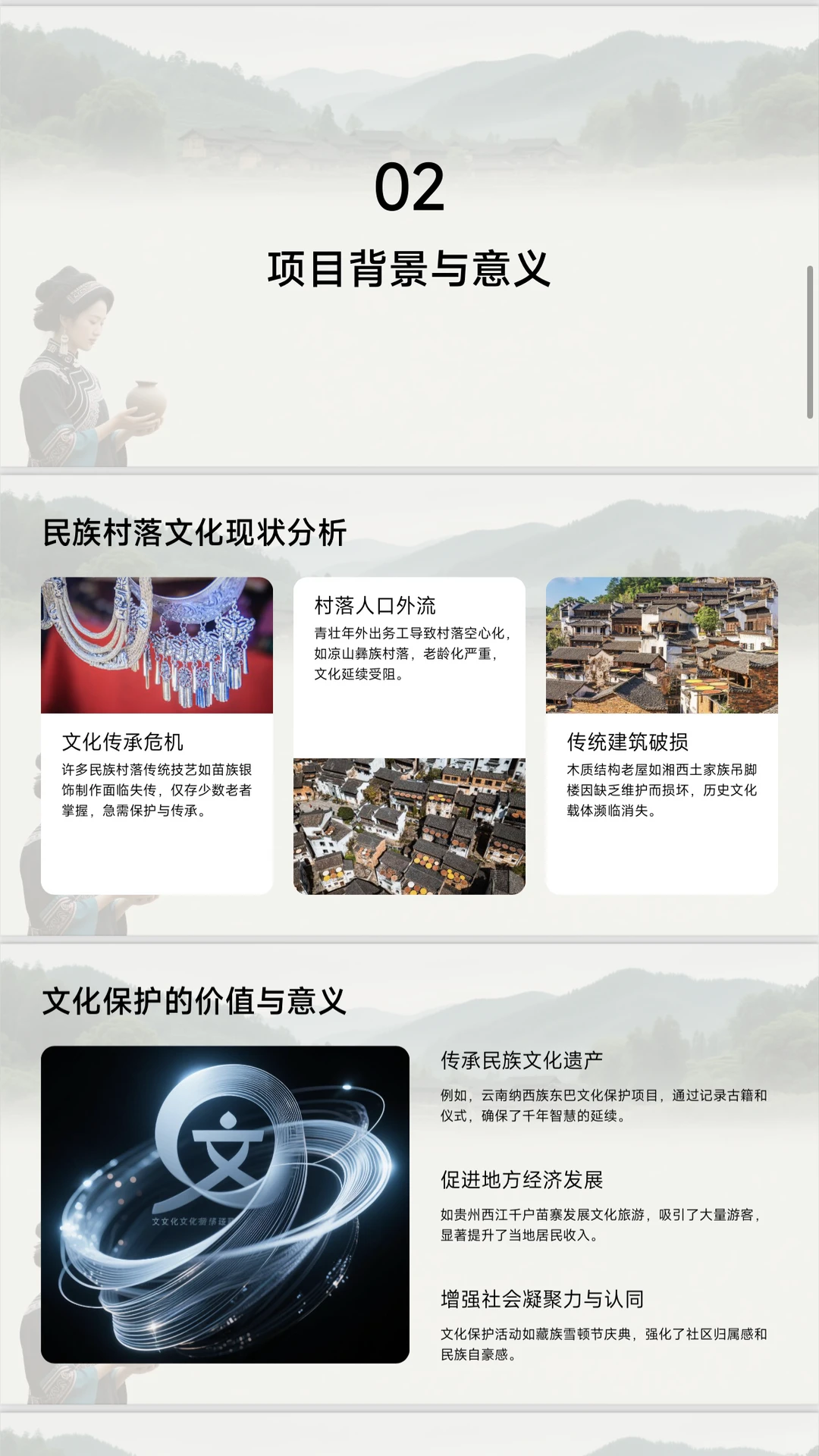 民族村落文化保护项目计划书word➕PPT