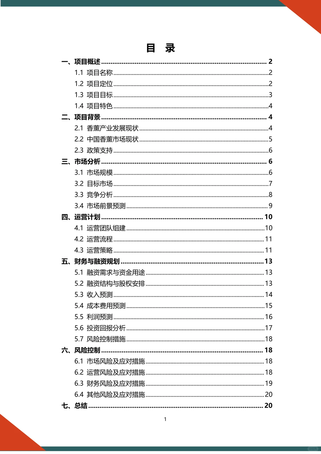 ?中药香薰融资计划书word➕ppt