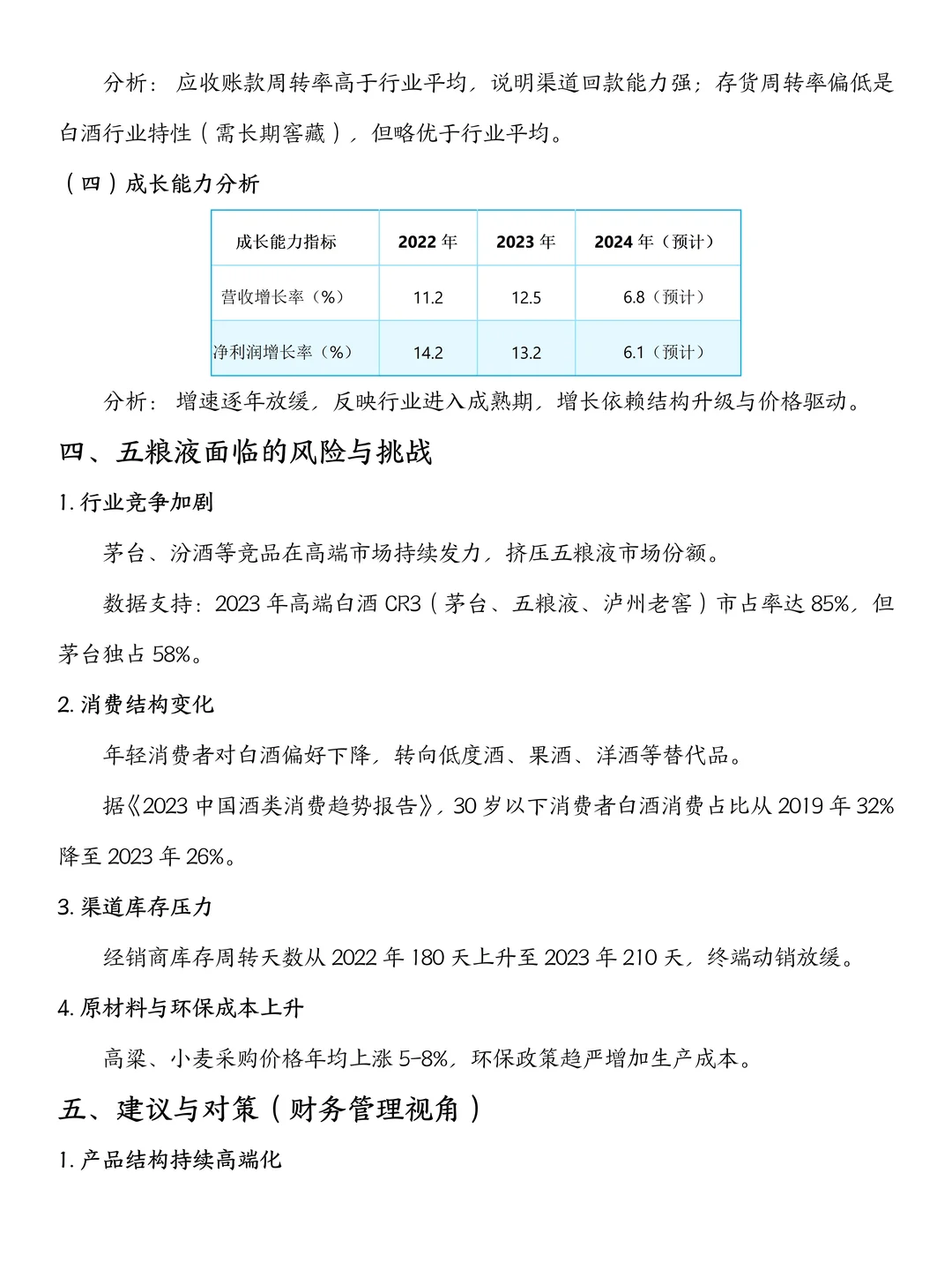 五粮液财务分析报告2022-2024年，直接拿下