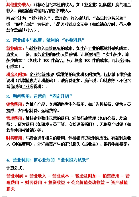 财务三大表中的利润表这个讲的很清晰了❗️