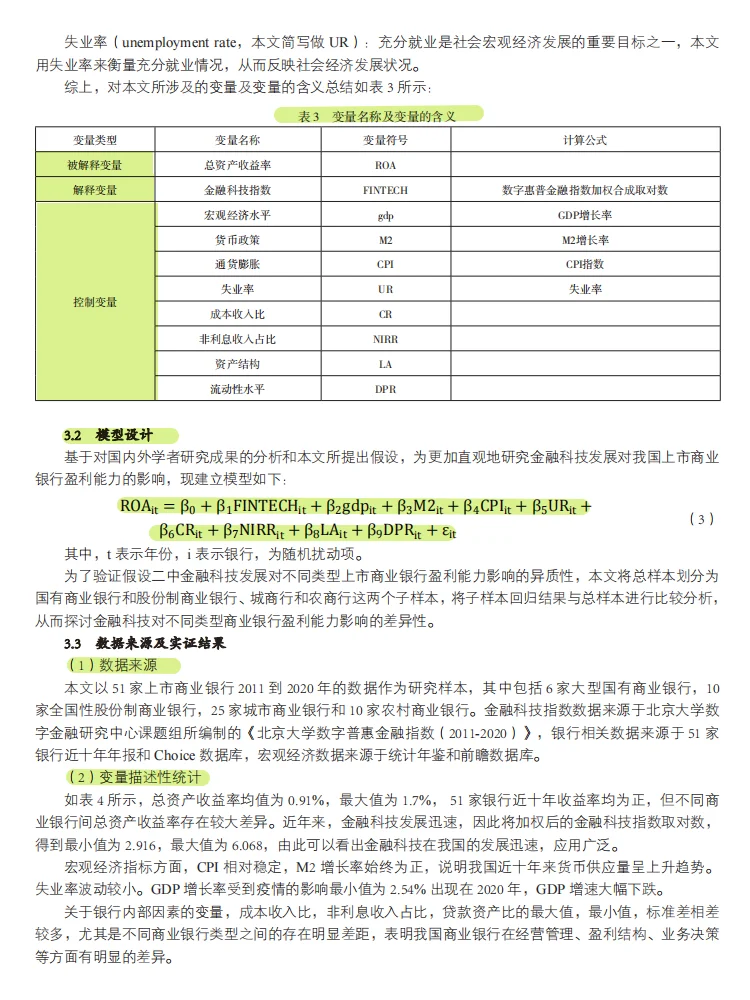 金融科技对商业银行盈利能力的影响