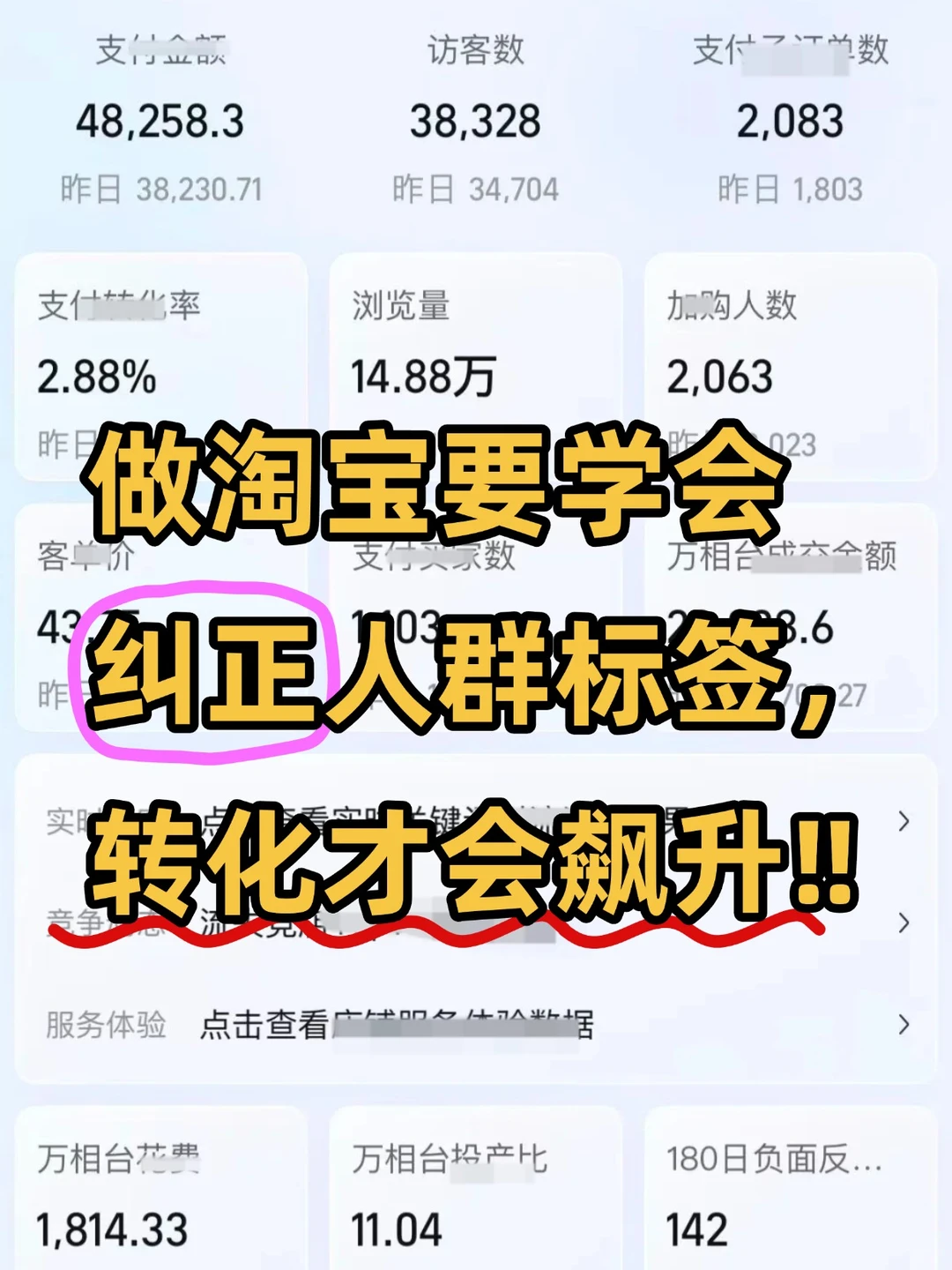 做淘宝一定要学会纠正人群标签！转化飙升！