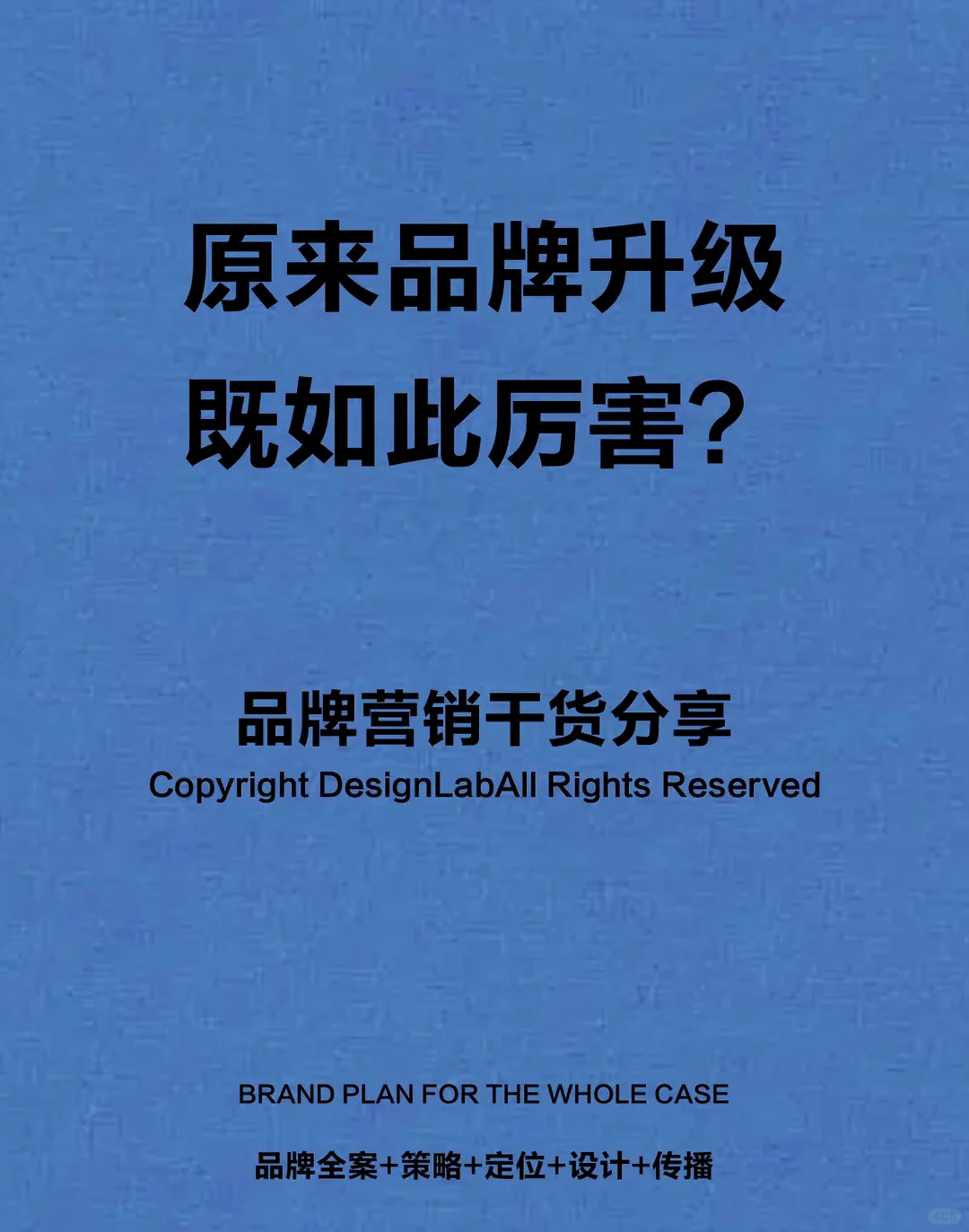 品牌全案：原来品牌升级既如此厉害？