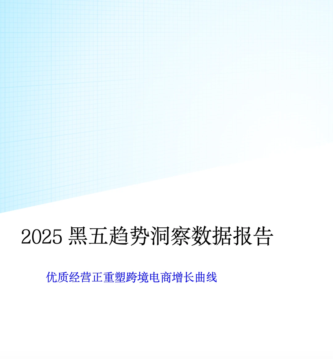 2025黑五趋势洞察数据报告