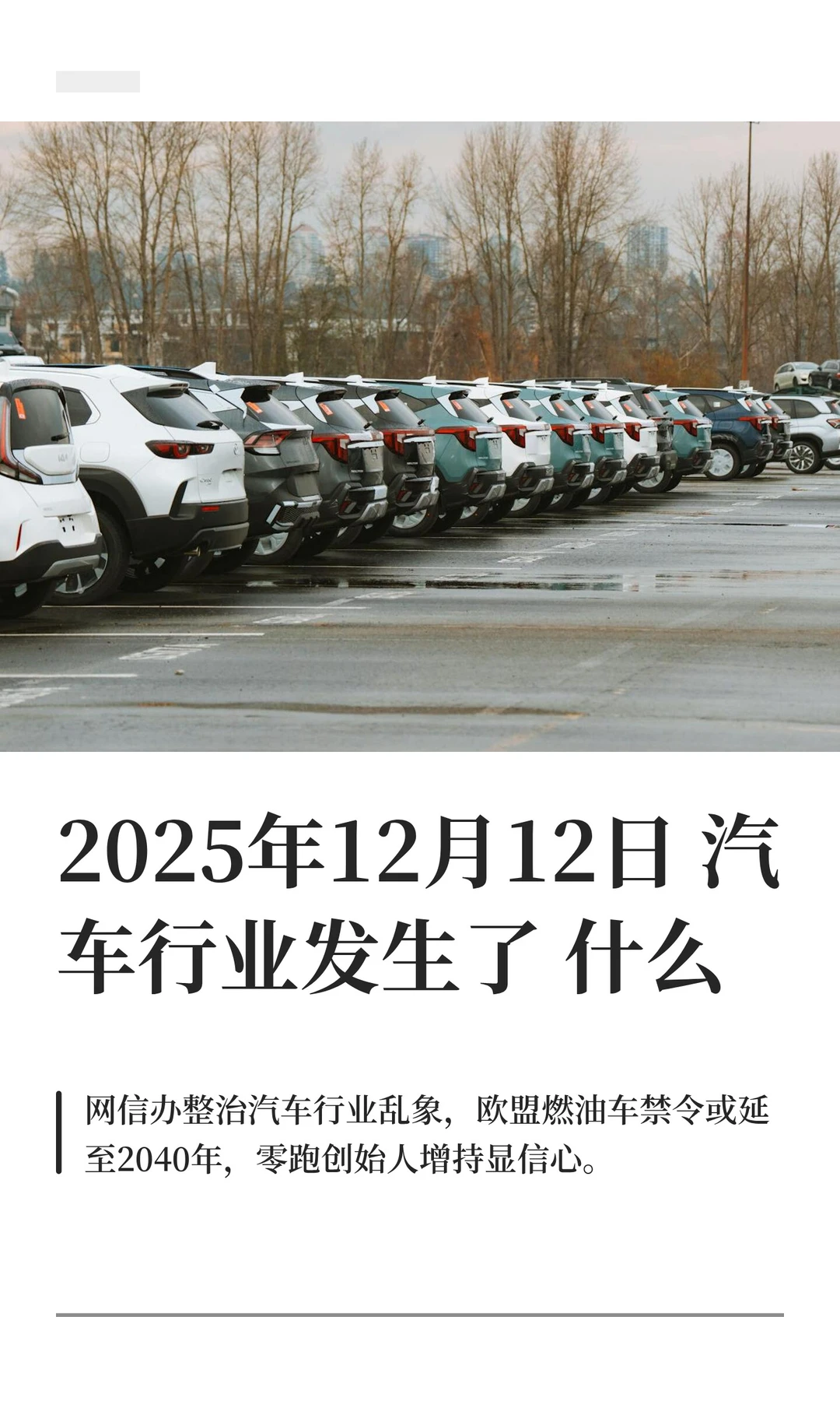 2025年12月12日汽车行业发生了什么