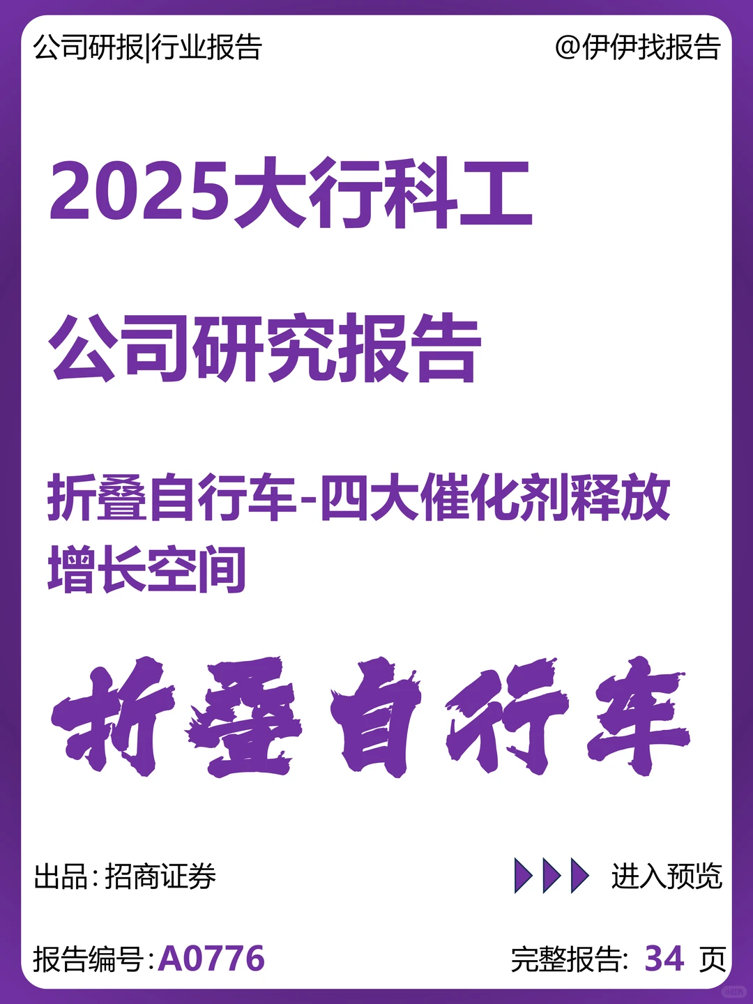大行科工-折叠自行车增长空间研究报告