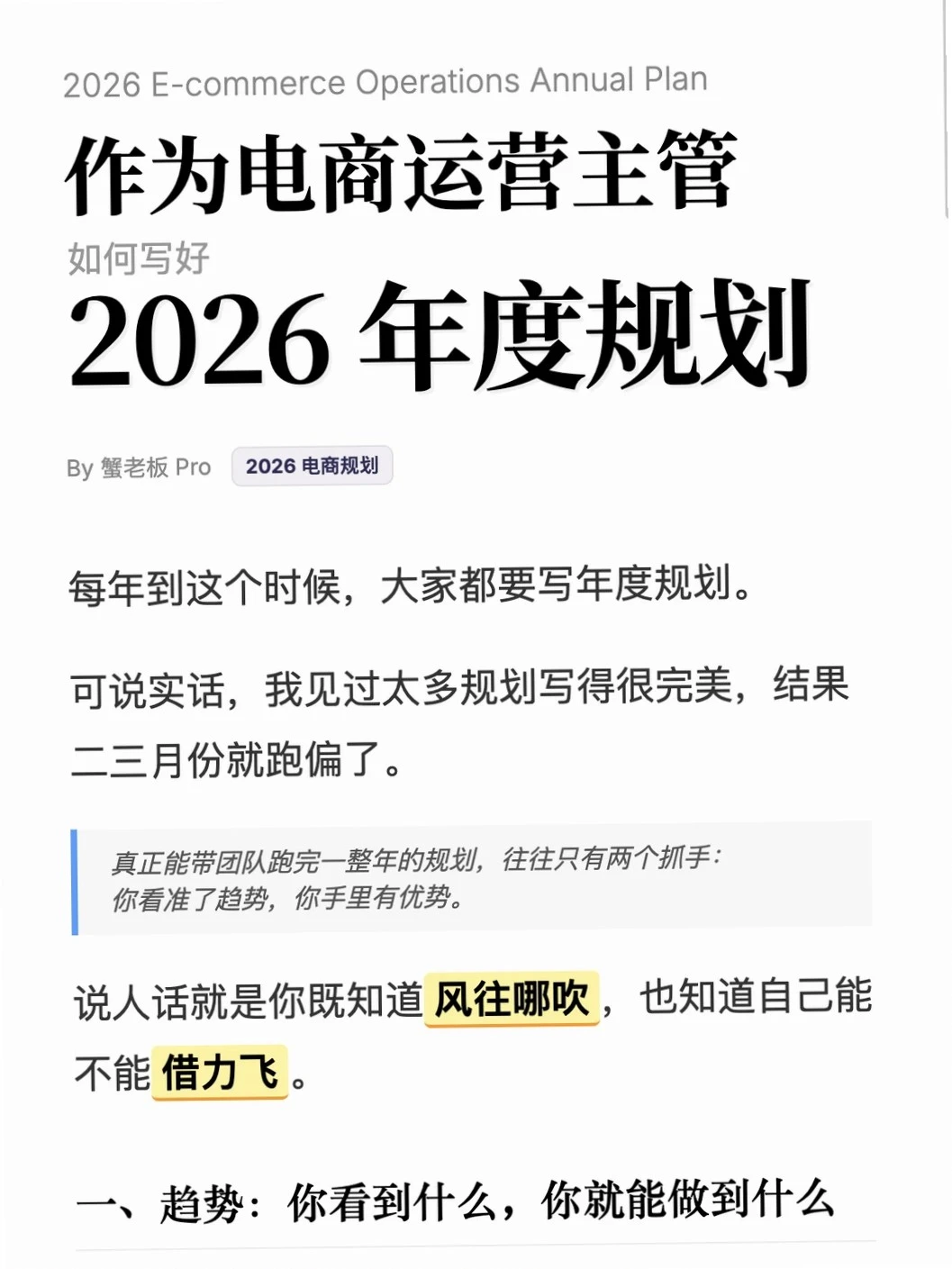 2026电商规划咋写?看这?