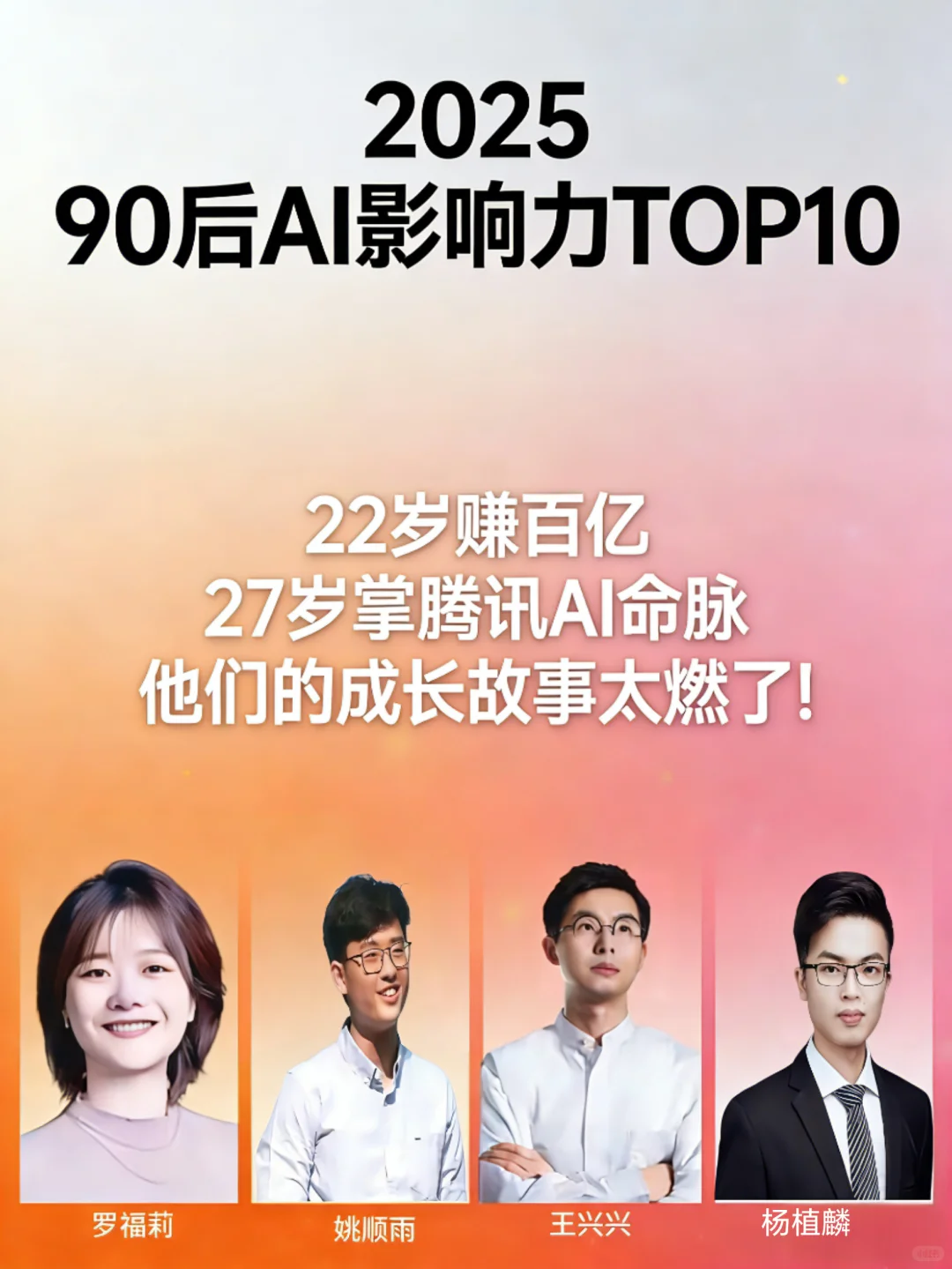 90后AI领域影响力TOP10