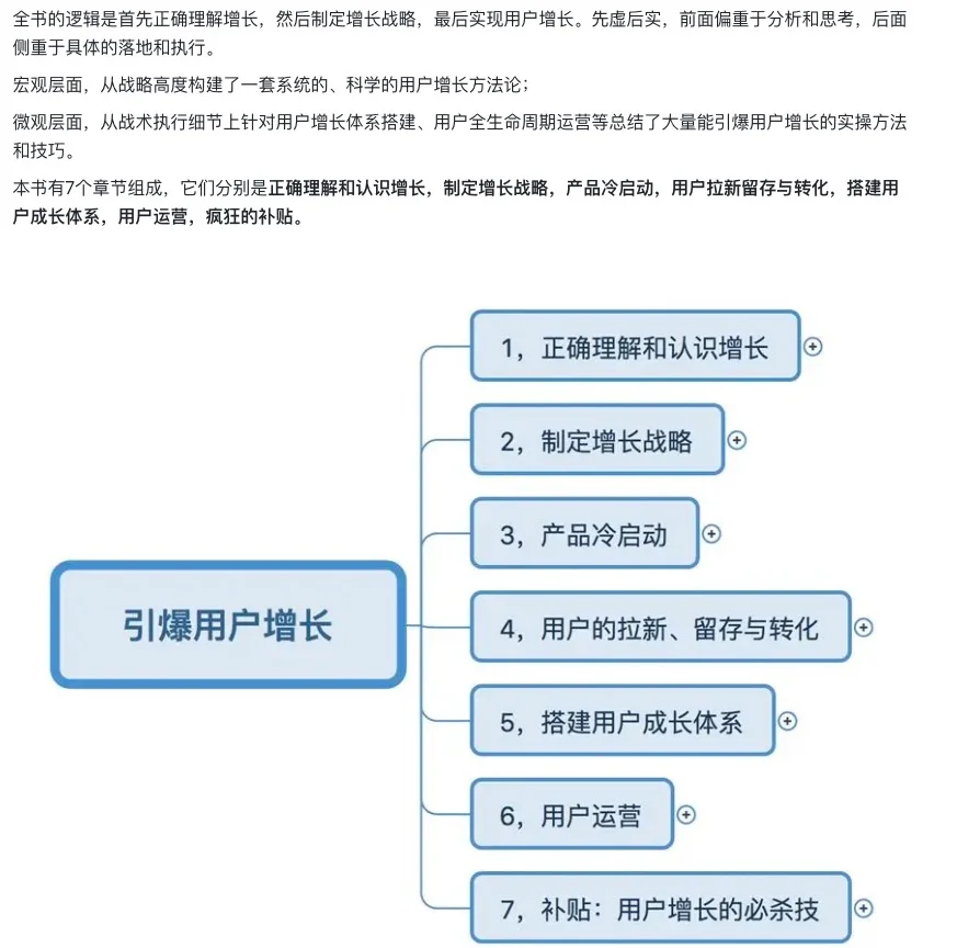 快来获取《引爆用户增长》全书思维导图整理