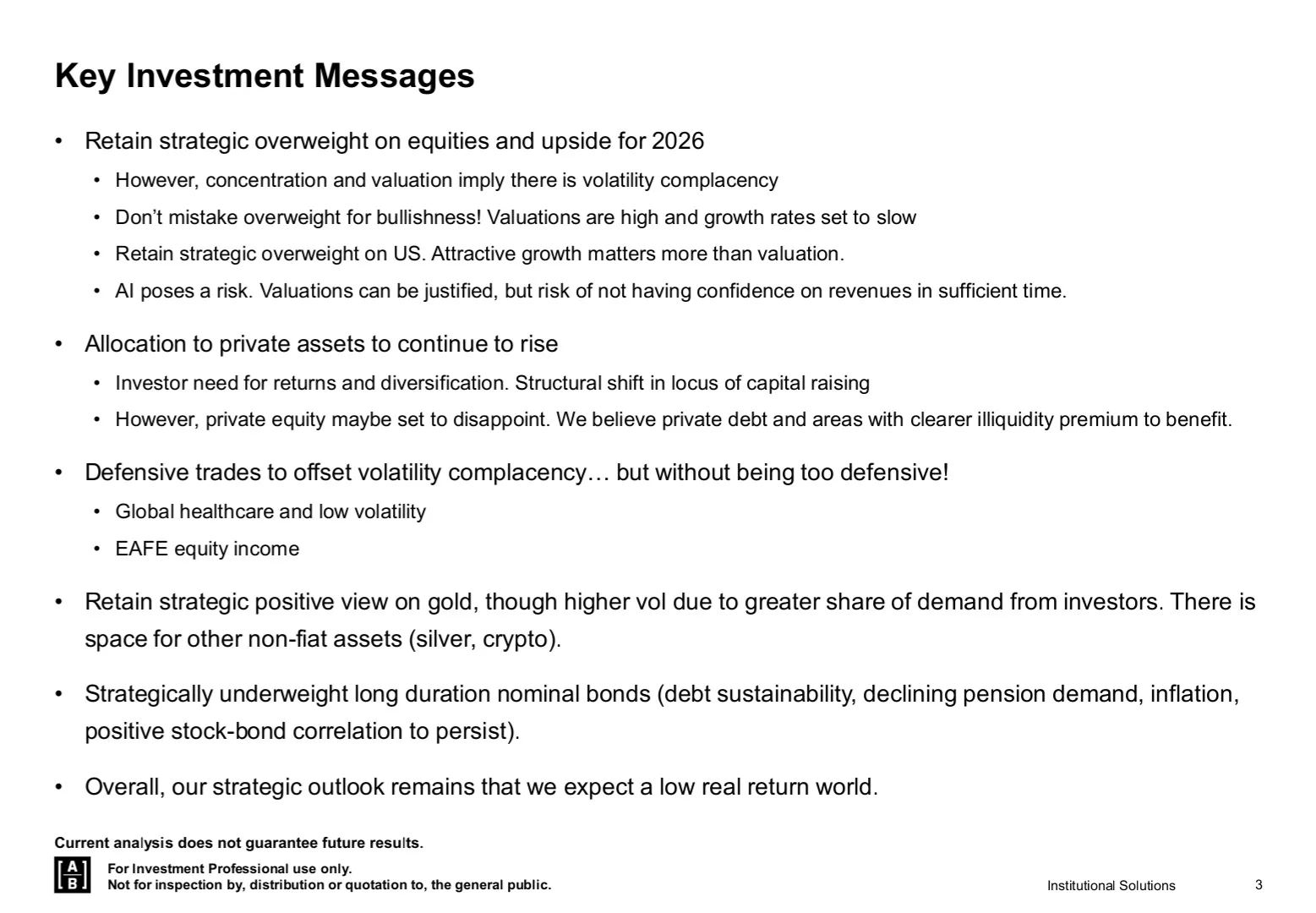 AllianceBernstein｜2026年战略投资展望