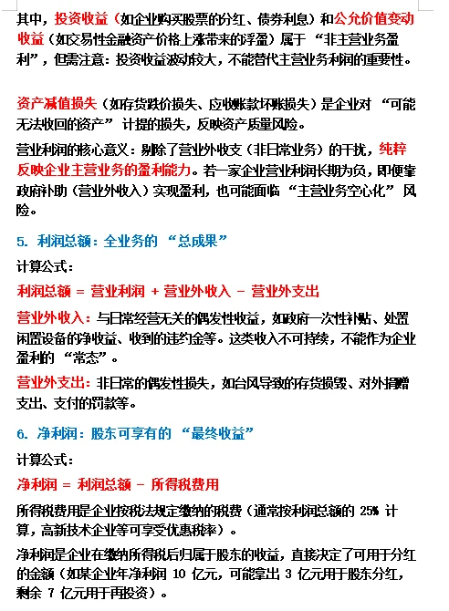 财务三大表中的利润表这个讲的很清晰了❗️
