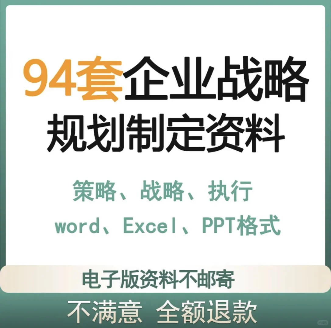 94套| 企业战略规划制定策略执行营销规划