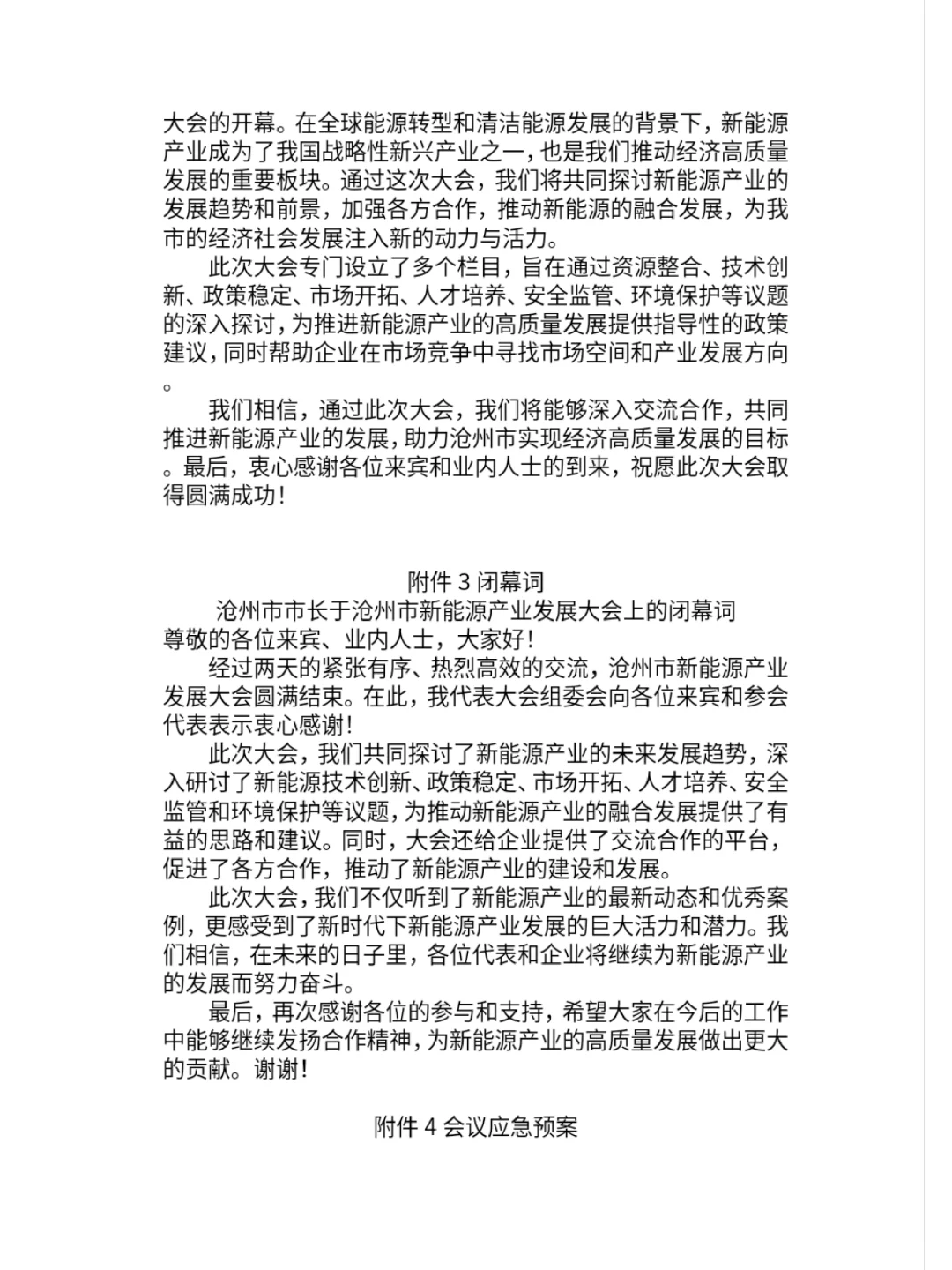 新能源产业发展大会会议策划草案