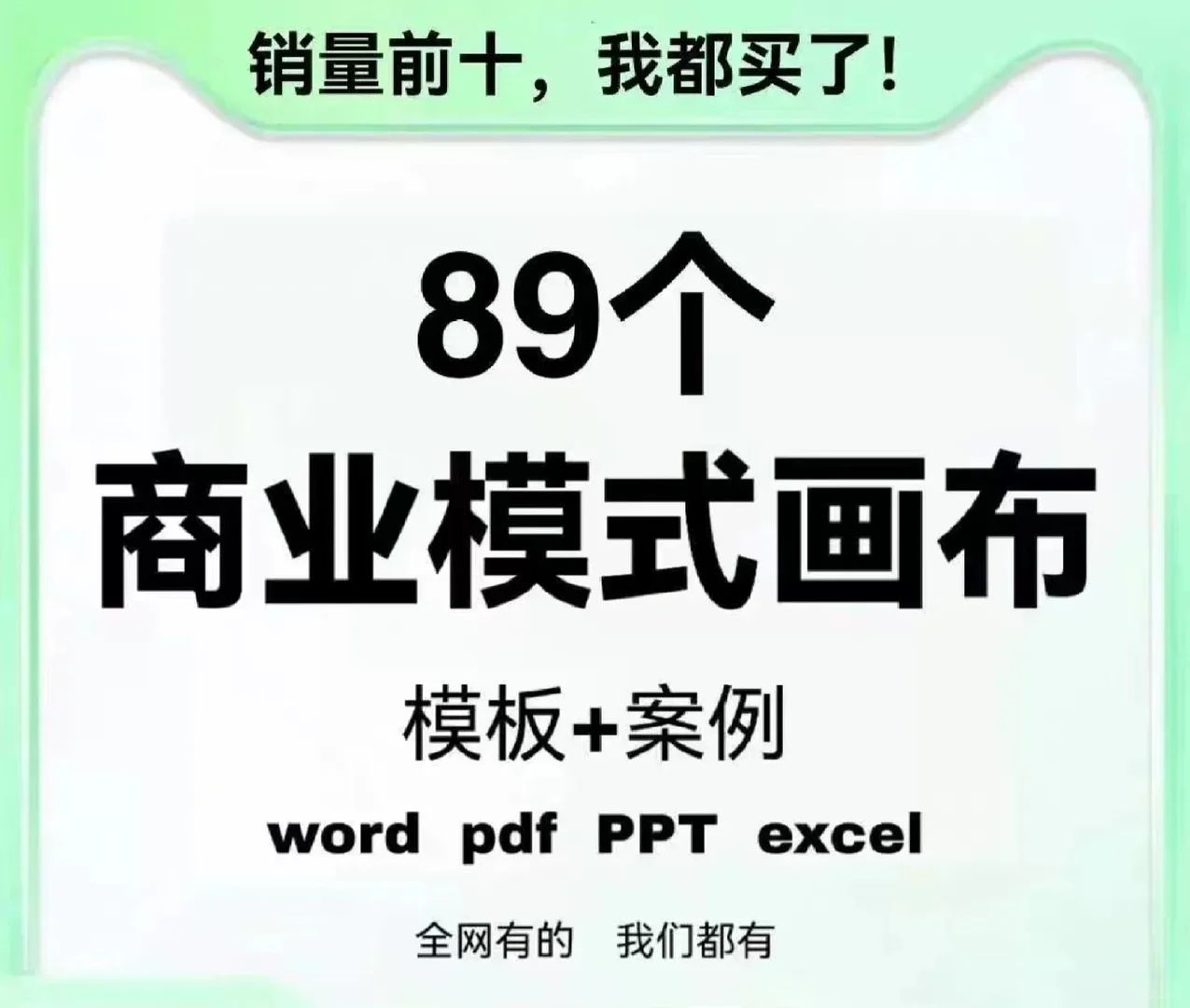 89个商业模式画布模板+案例，适用于多种格