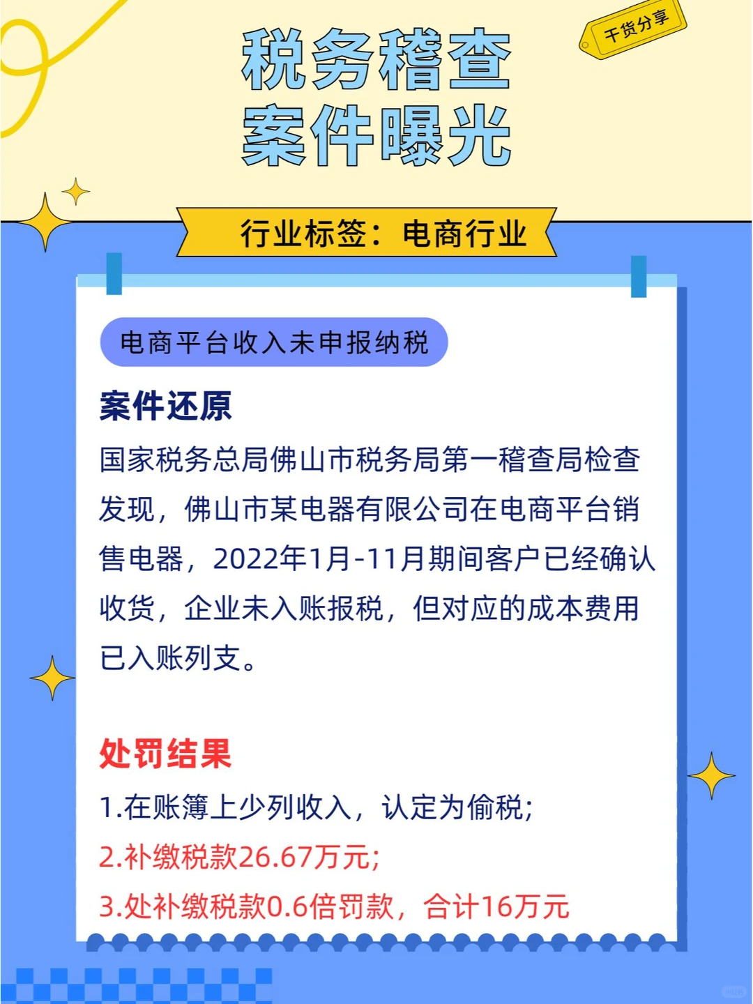 电商行业税务稽查案例