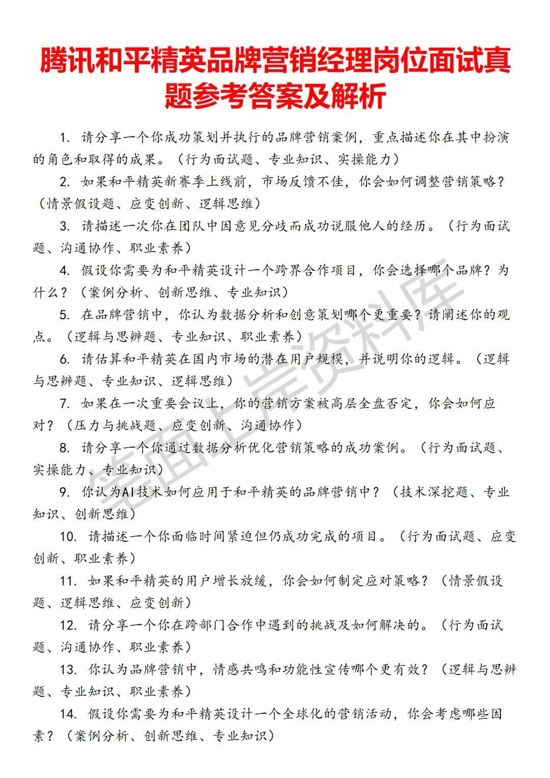 腾讯和平精英品牌营销经理