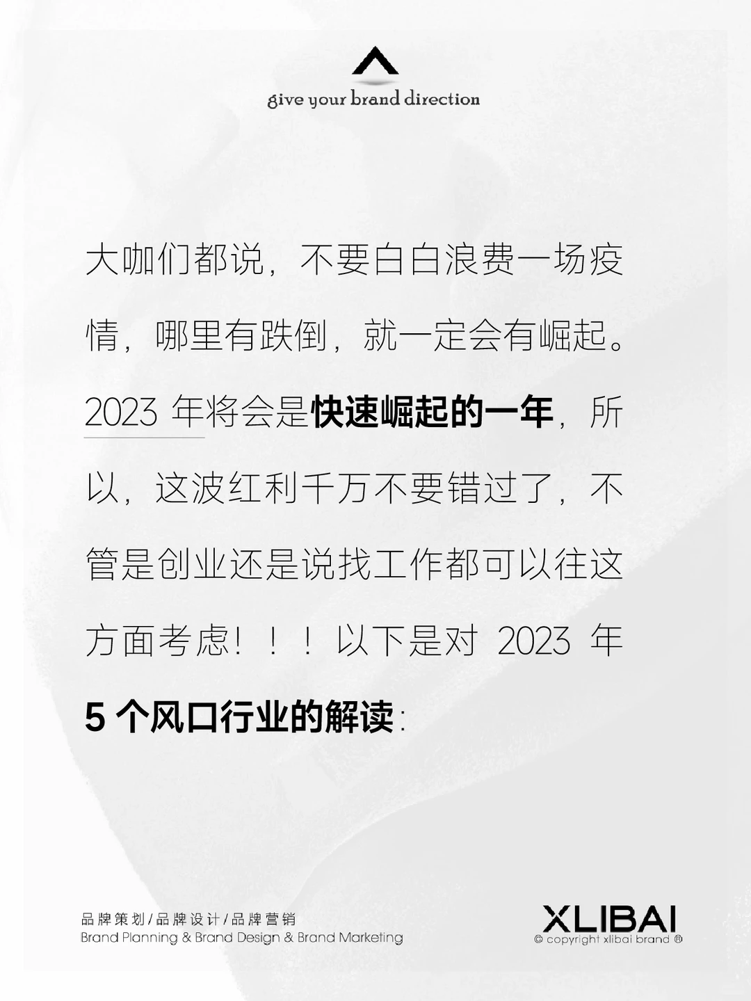 2023年五大风口行业听进去的都能赚到！