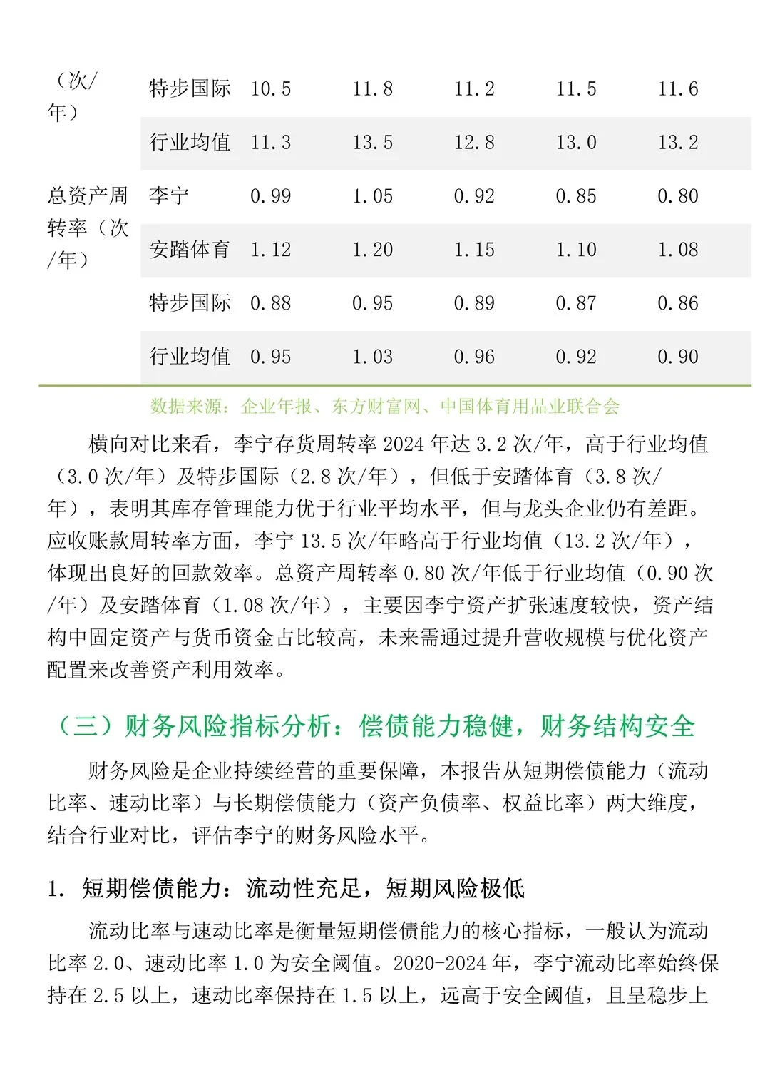 财务分析报告——以李宁为例