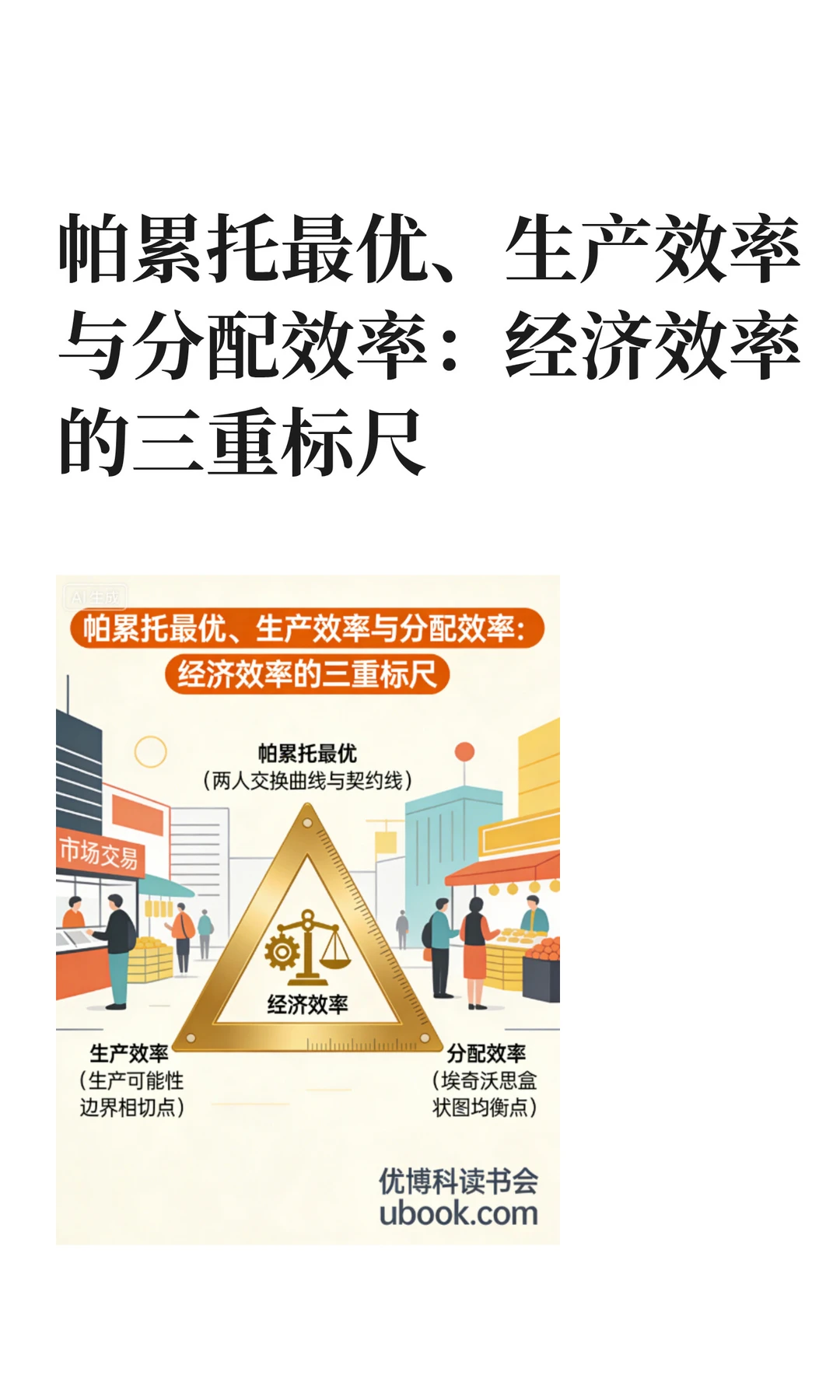 帕累托最优、生产效率与分配效率：经济效率