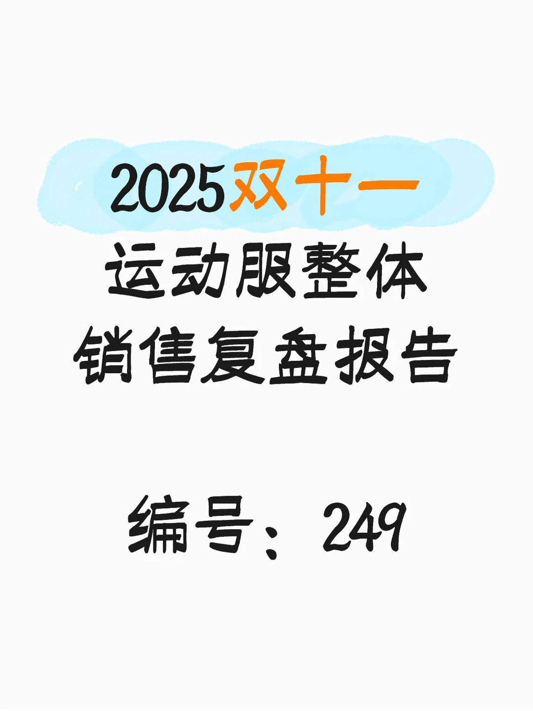 2025双十一运动服整体销售复盘报告