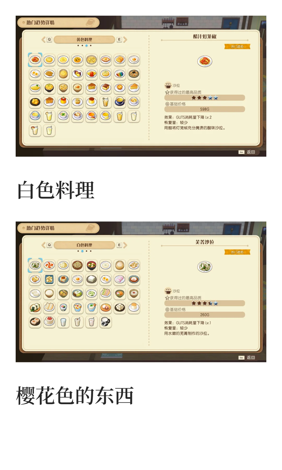 风之集市全部热门趋势物品图鉴汇总