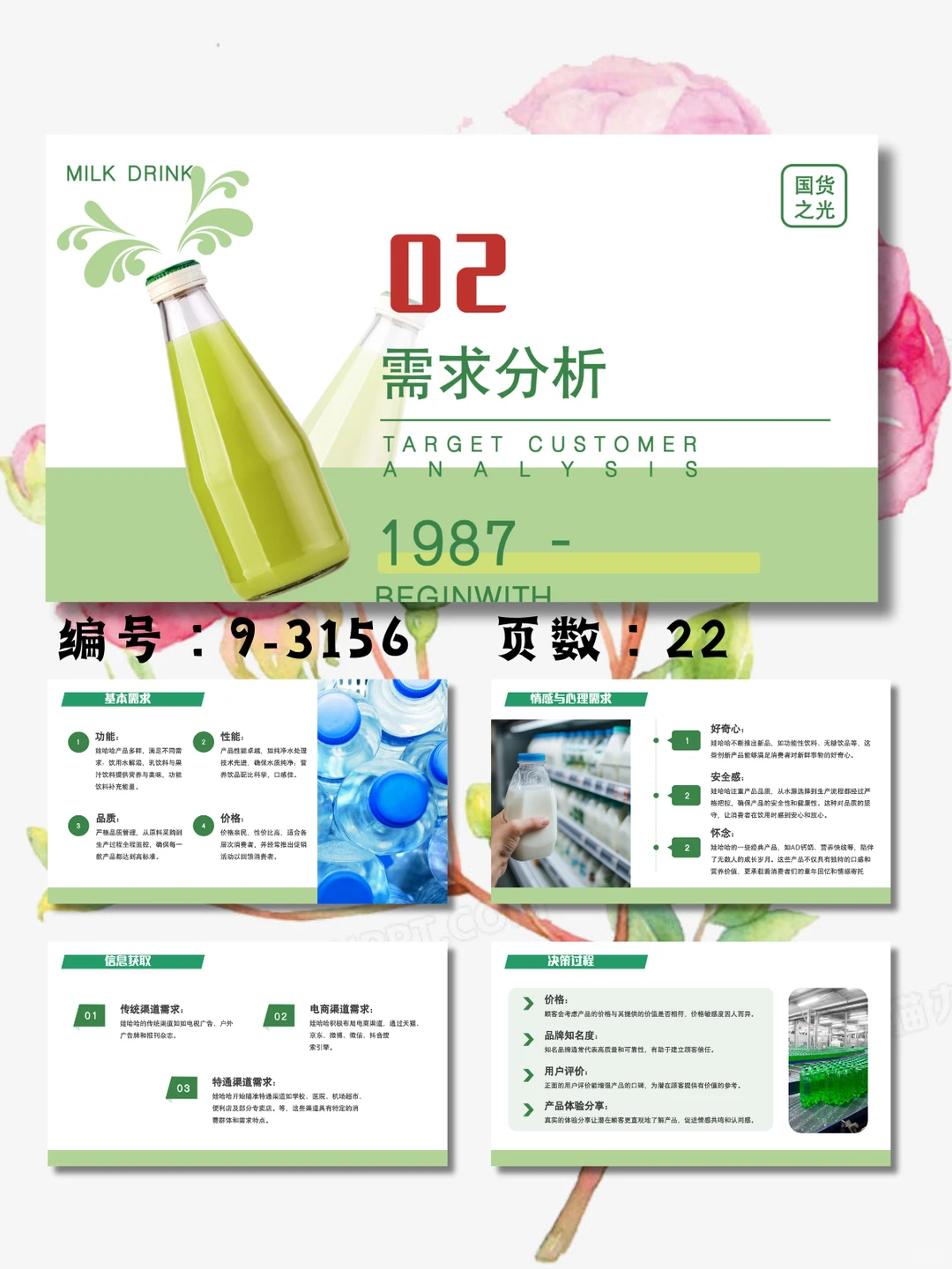 娃哈哈目标客户分析品牌分析介绍PPT模板