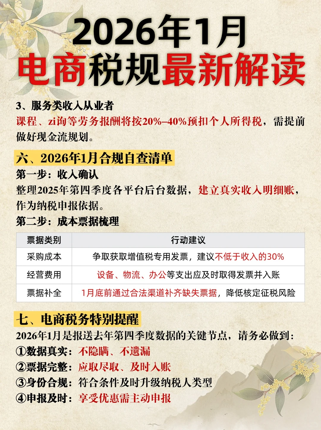 2026年1月，电商税规最新解读