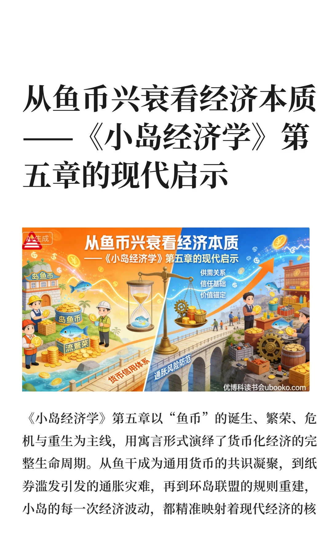 从鱼币兴衰看经济本质——《小岛经济学》第